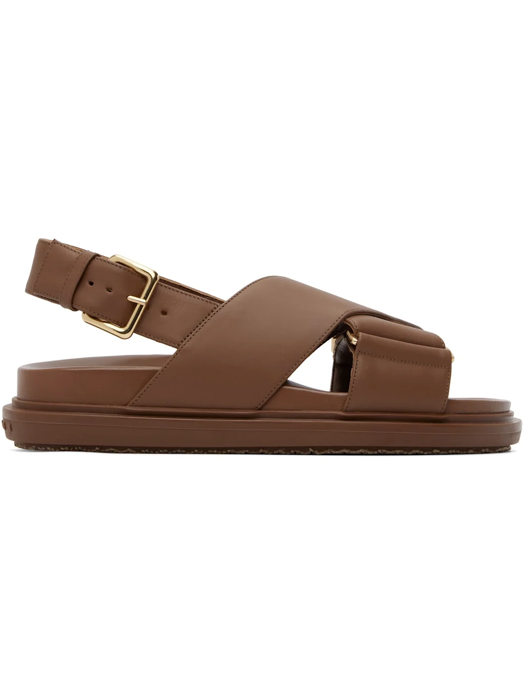 Brown Leather Fussbett Sandals - 1