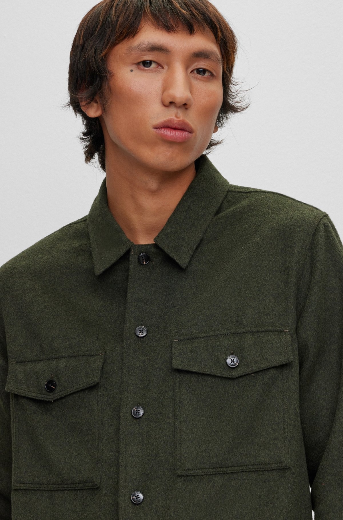 OVERSIZE-FIT OVERSHIRT WITH RED LOGO LABEL - 3