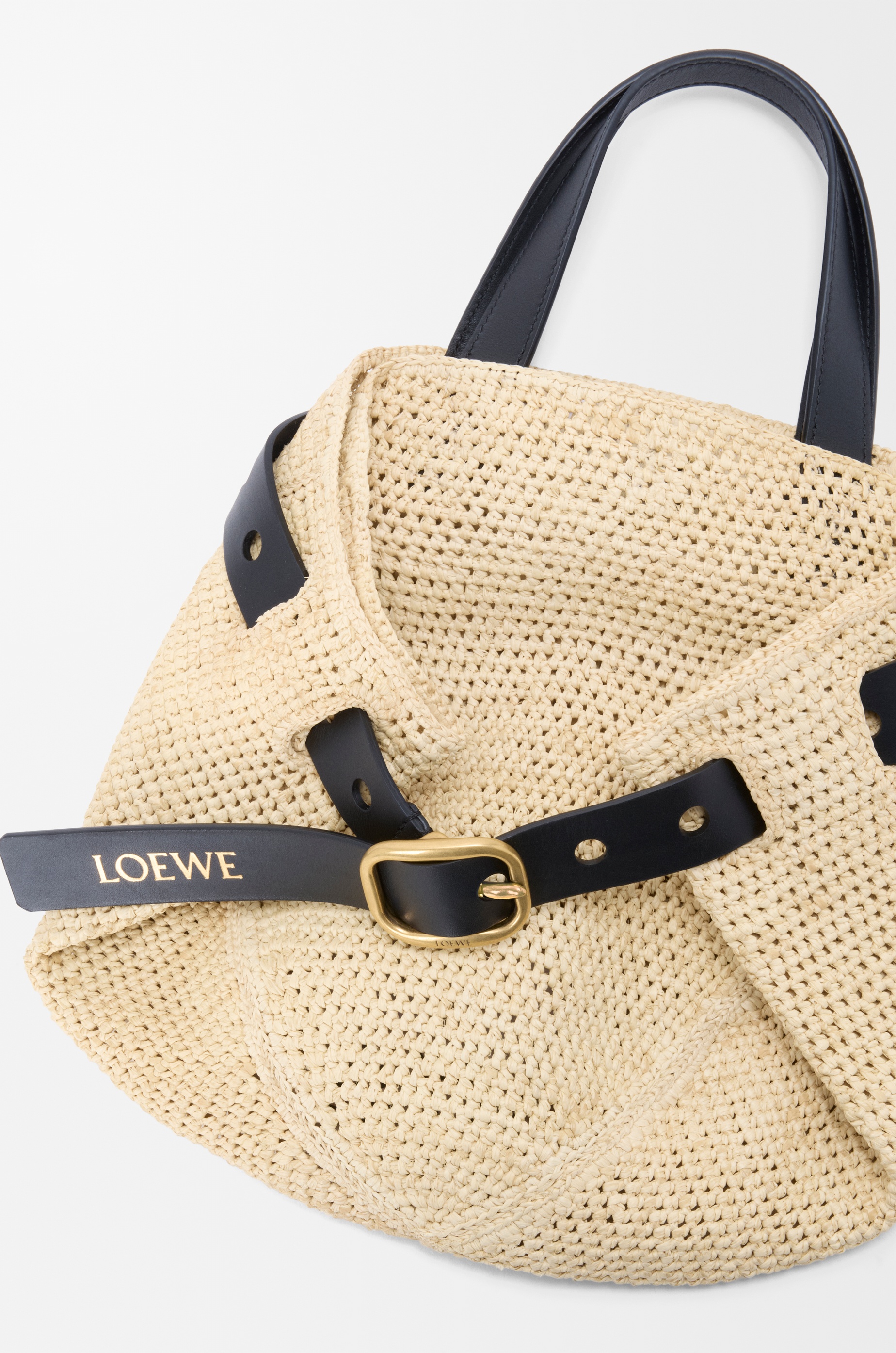 Mini Punch Hole shopper in raffia - 8