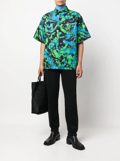 MSGM marble-print cotton shirt outlook