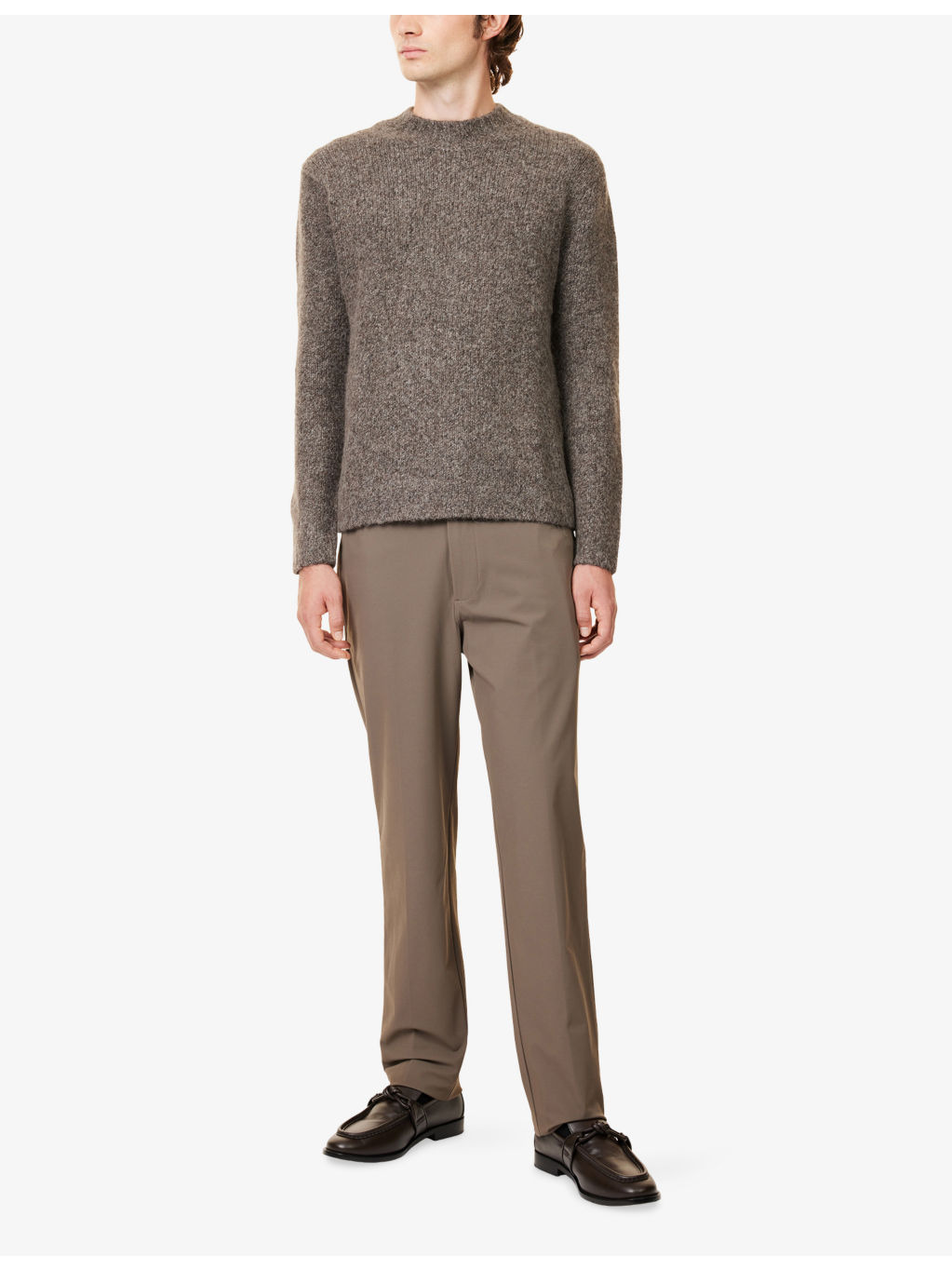 Logo-Plaque Flat Front Woven Trousers - 2