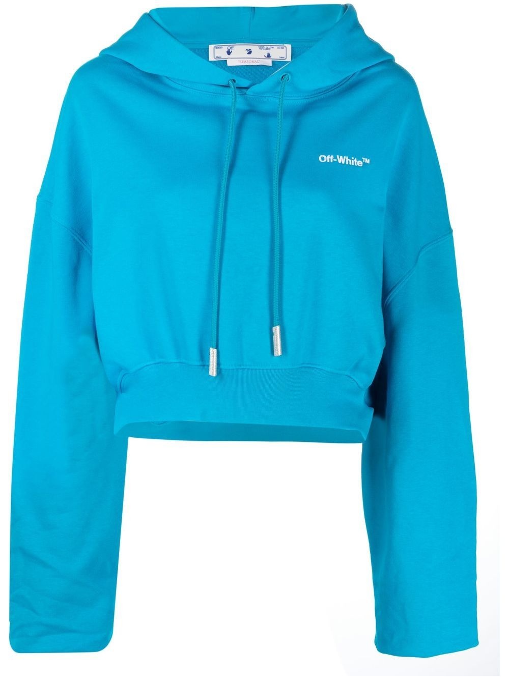 cropped logo-print hoodie - 1