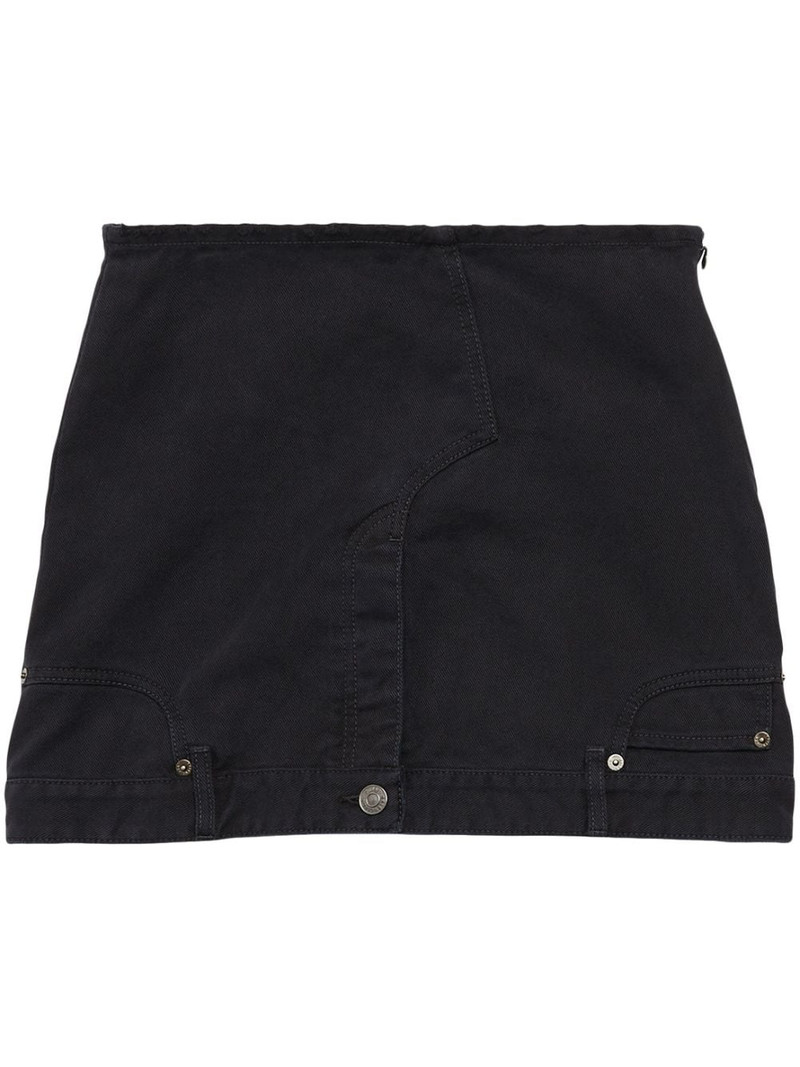 upside-down denim miniskirt - 1