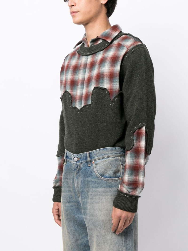 check-pattern wool jumper 3