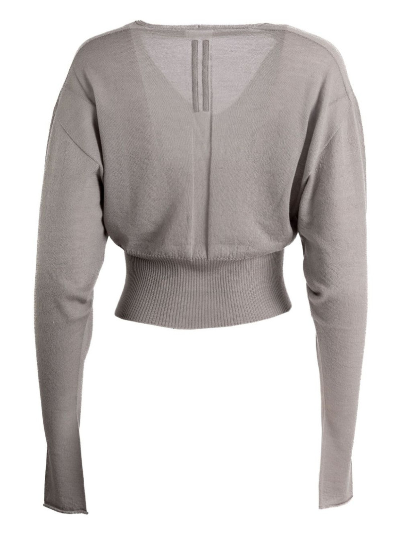 Rick Owens V-neck ribbed top outlook