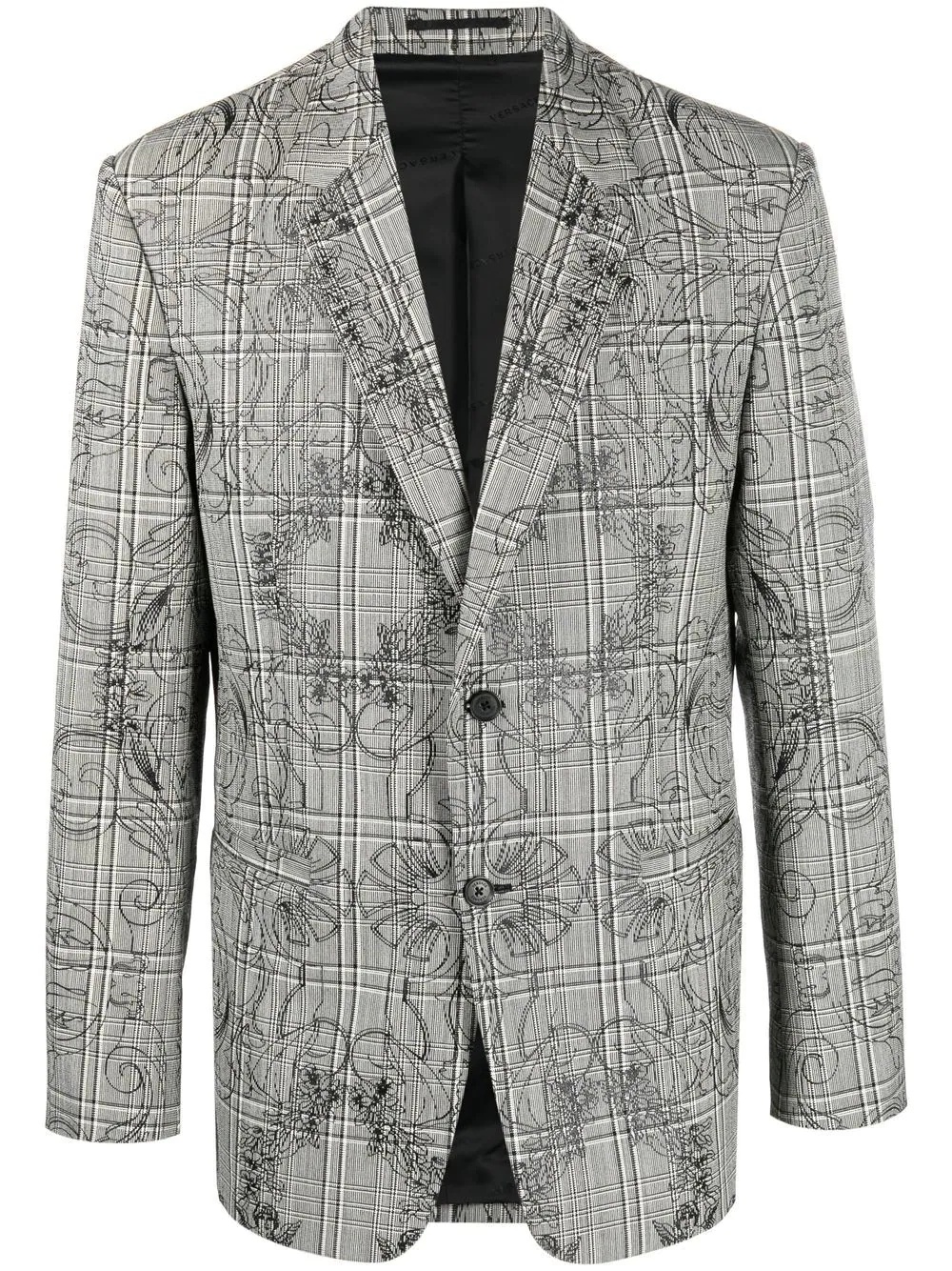 baroque-print single-breasted blazer - 1