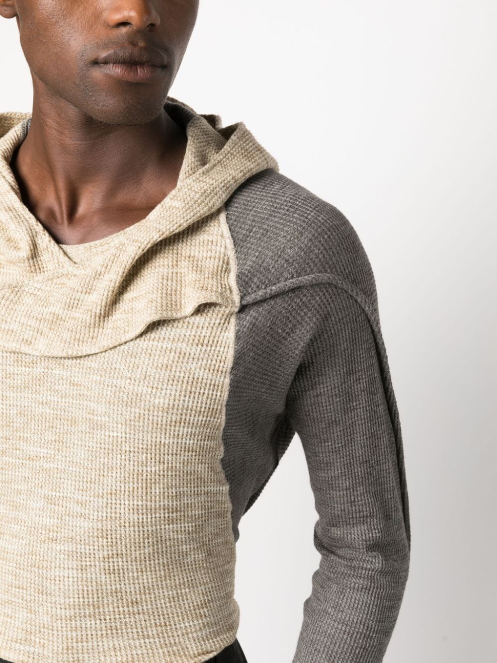 waffle-effect detachable-hood sweatshirt - 5