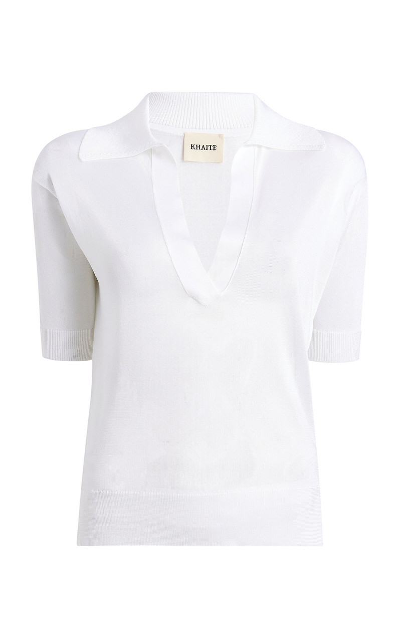 Julita Cropped Polo Top white 1