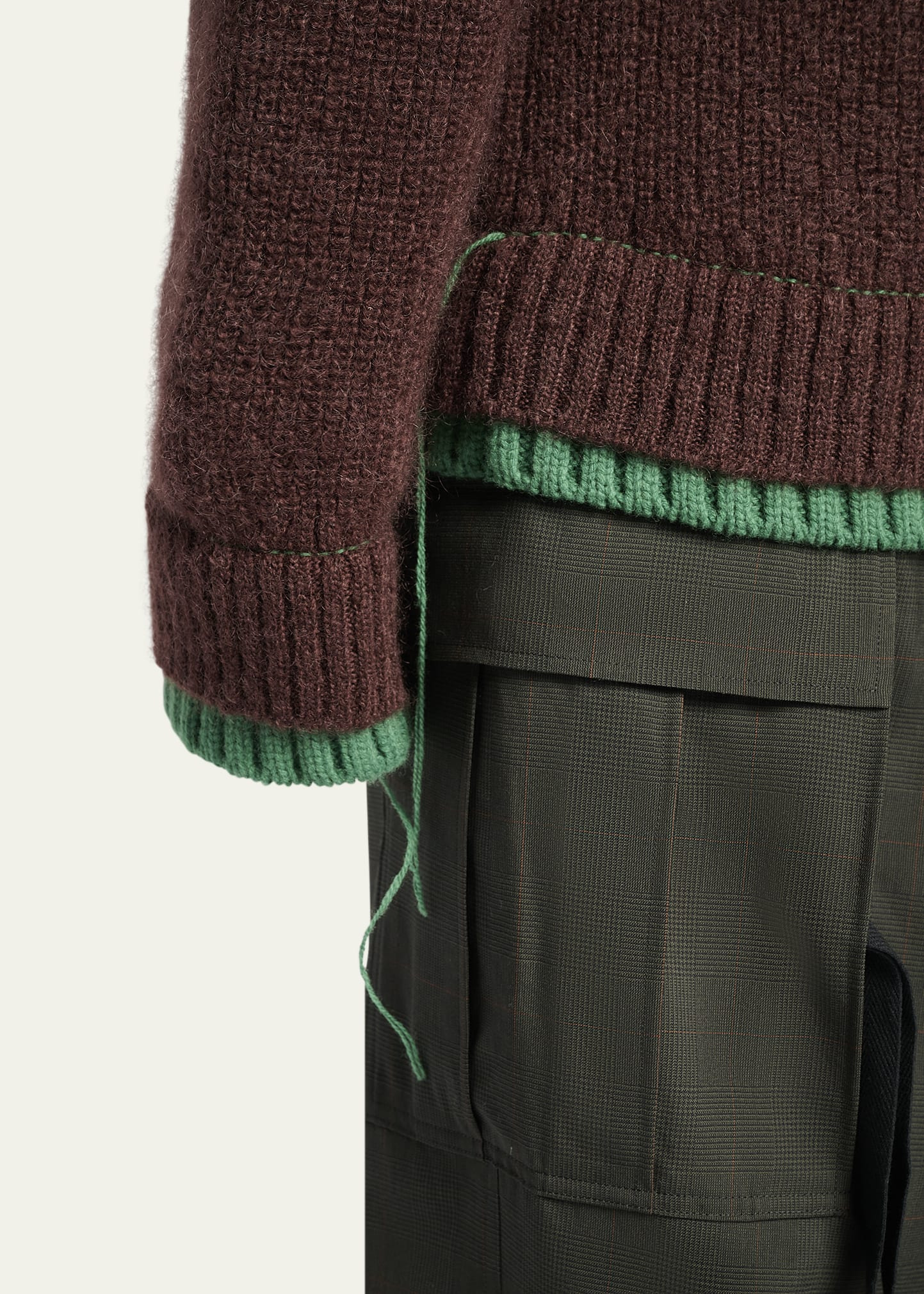 Men's Two-Tone Mohair Knit Cardigan - 5