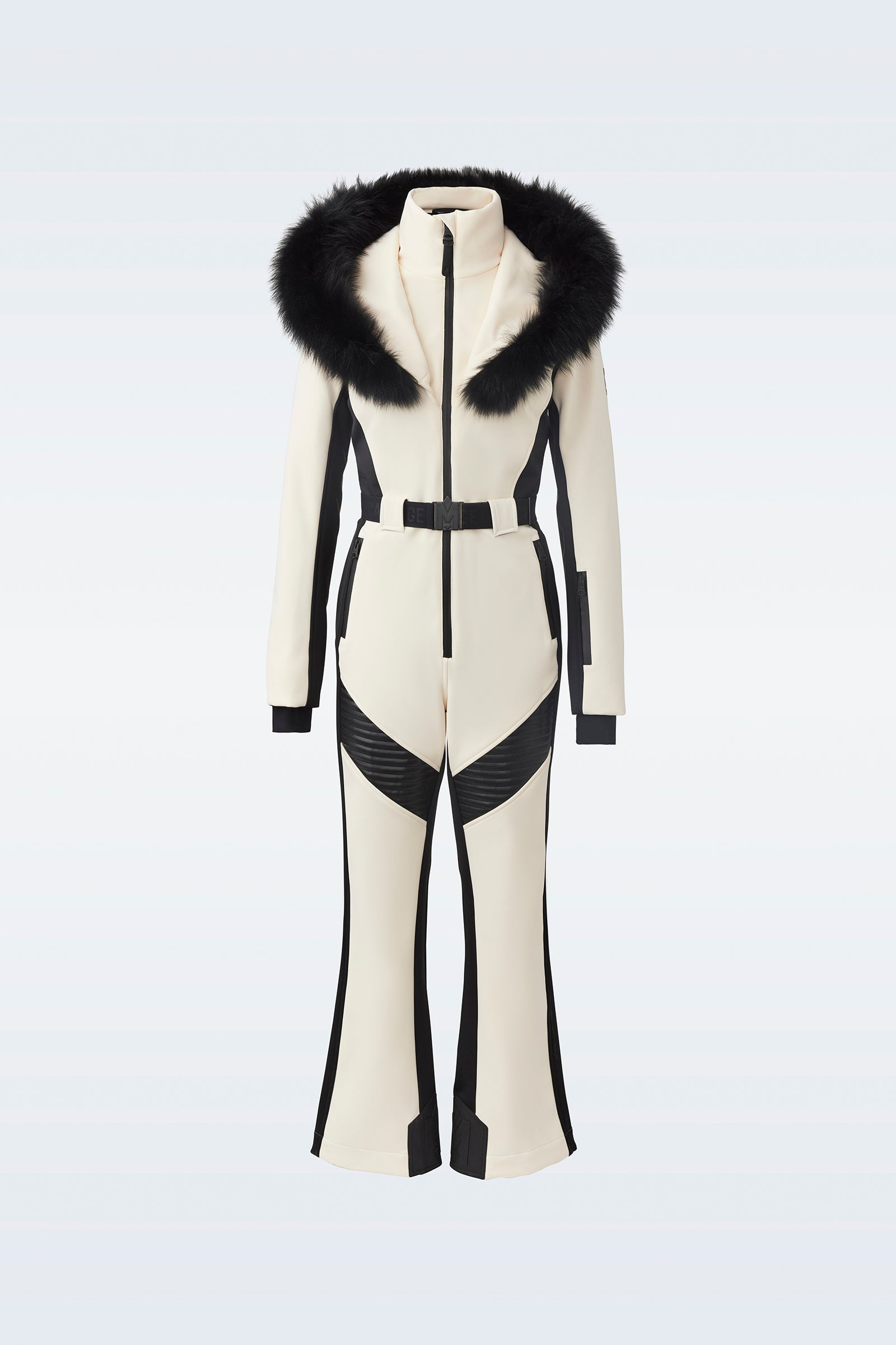 ELLE-Z Techno fleece ski suit with removable hood and fur trim - 2