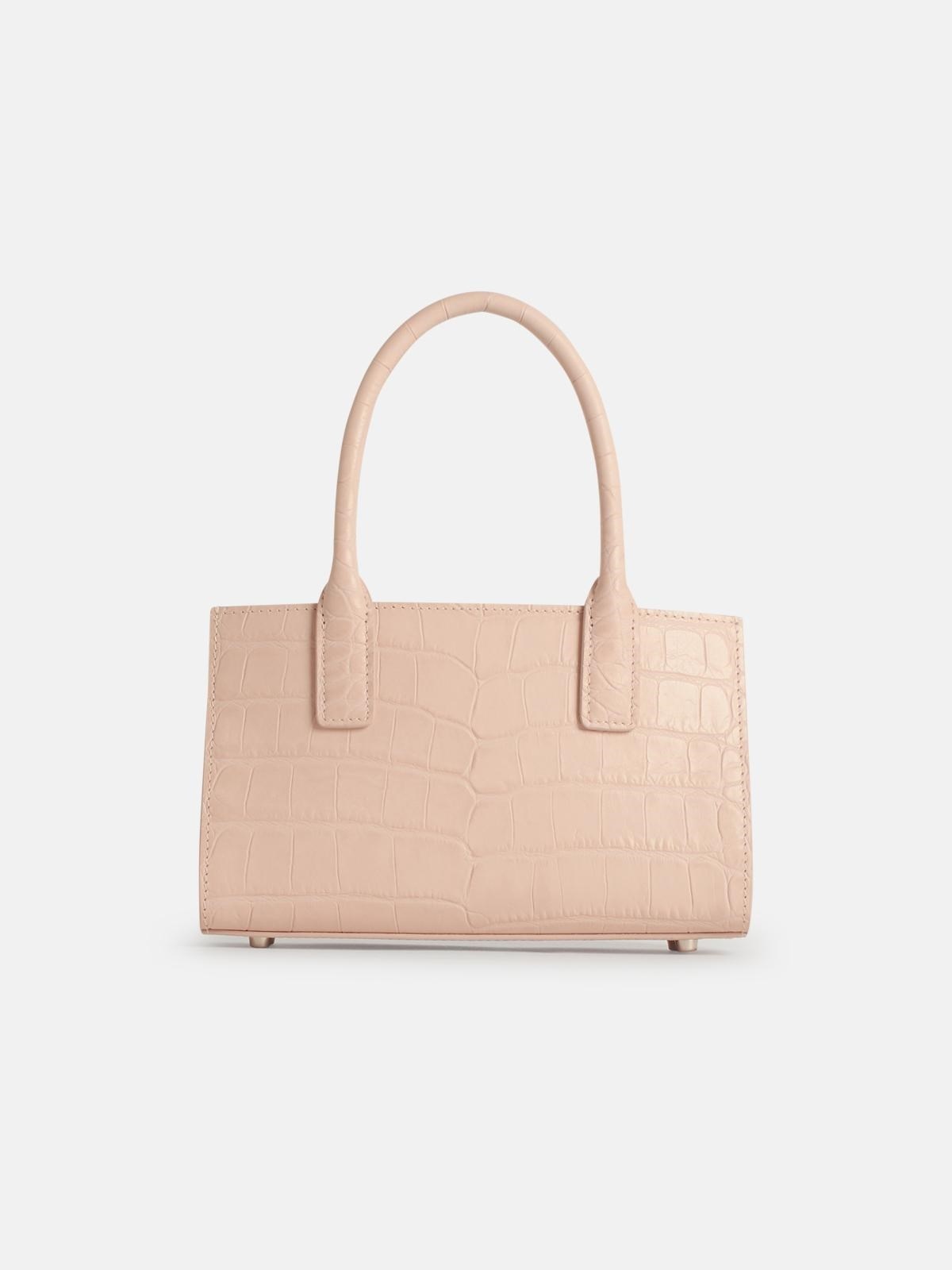 'TOTE' PINK LEATHER BAG - 3
