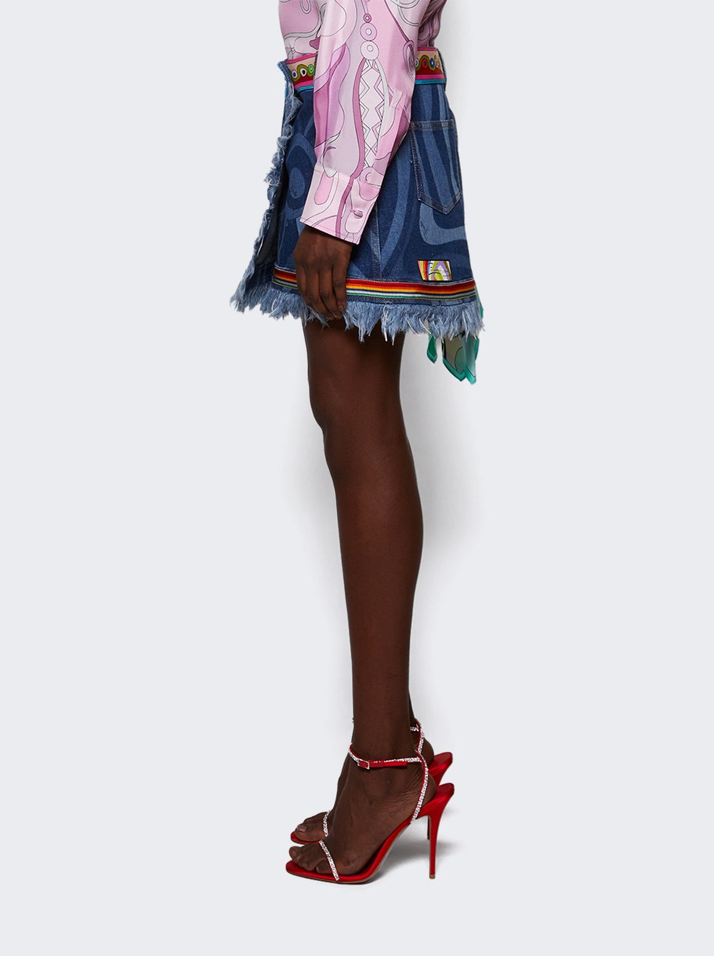 Stretch Laser Mini Skirt Blue - 4