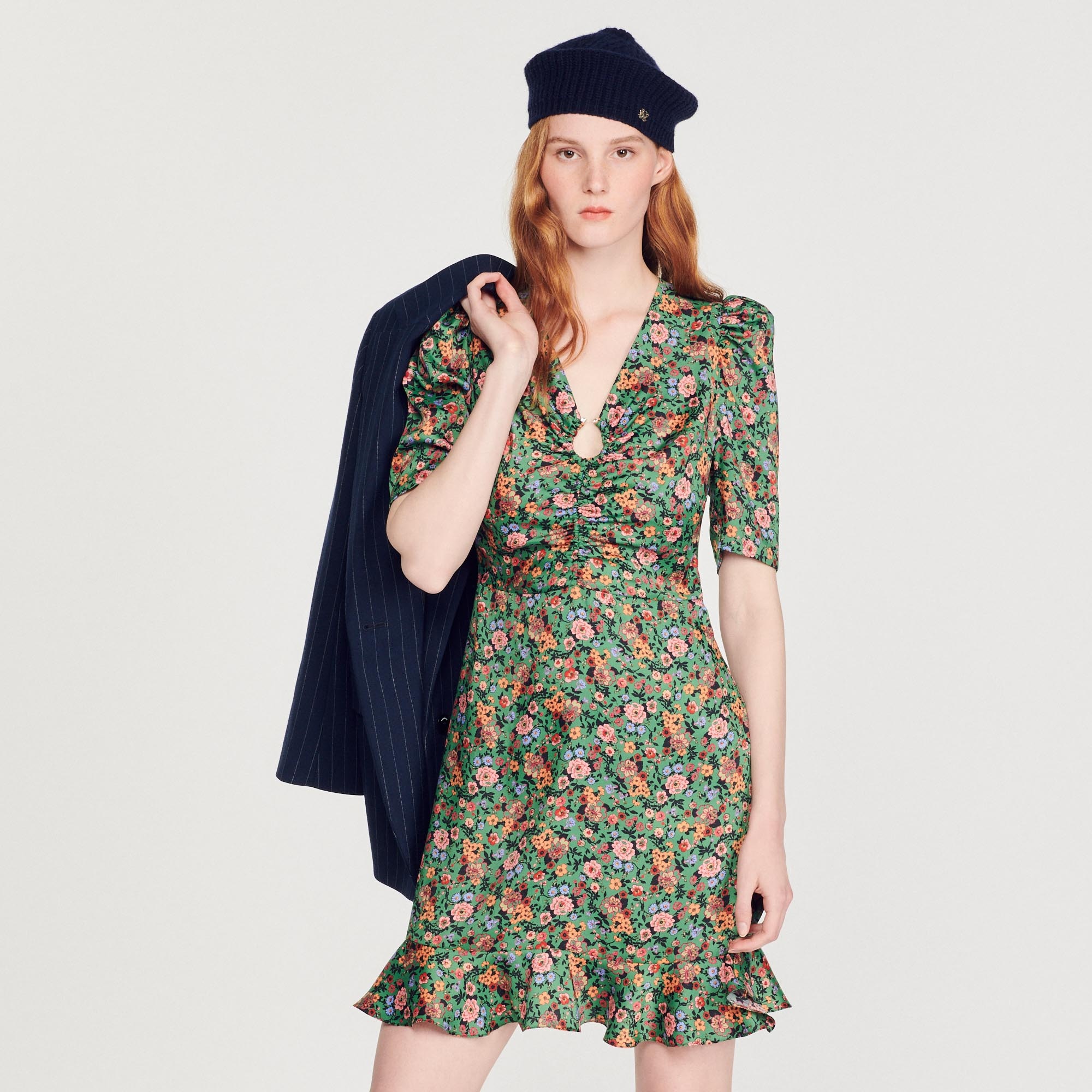 Short dress with Autumn Flowers print - 5