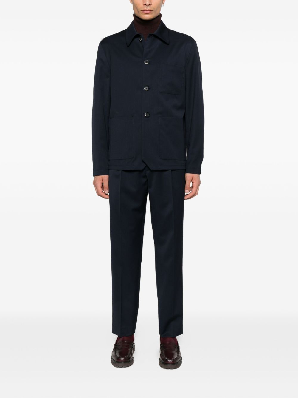 button-fastening patch-pocket jacket - 2