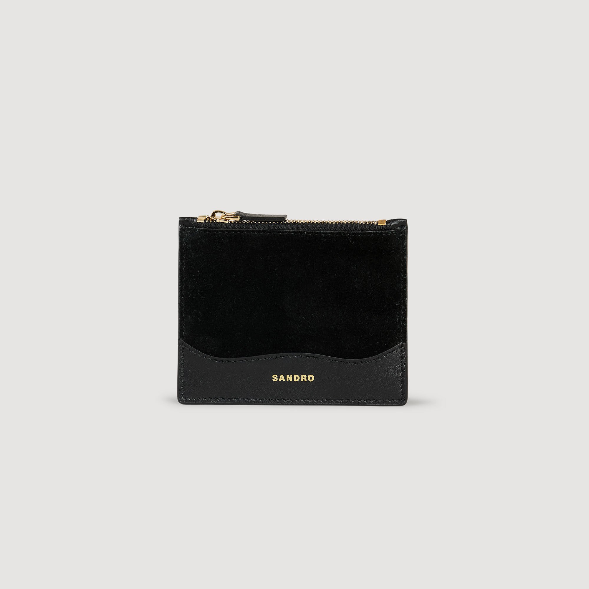 LEATHER AND SUEDE CARDHOLDER - 1