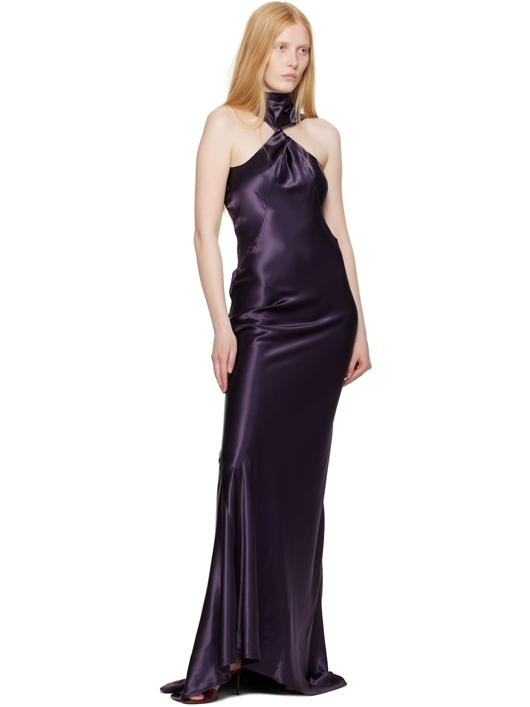 Purple Twisted Maxi Dress - 4