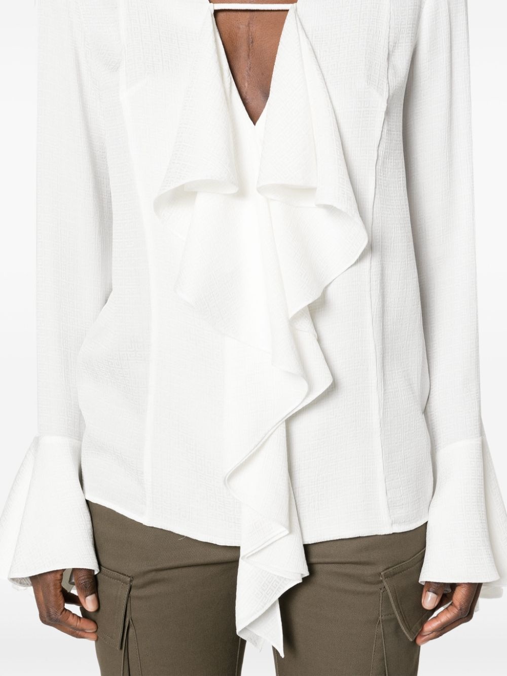 4G-jacquard silk blouse - 5
