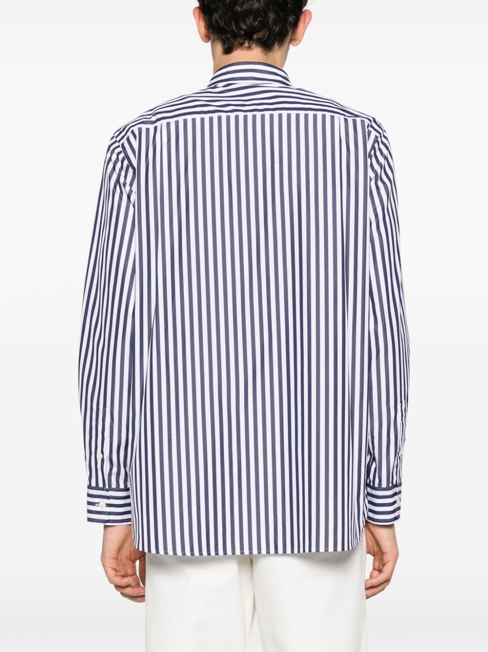 pintuck-detailing striped shirt - 4