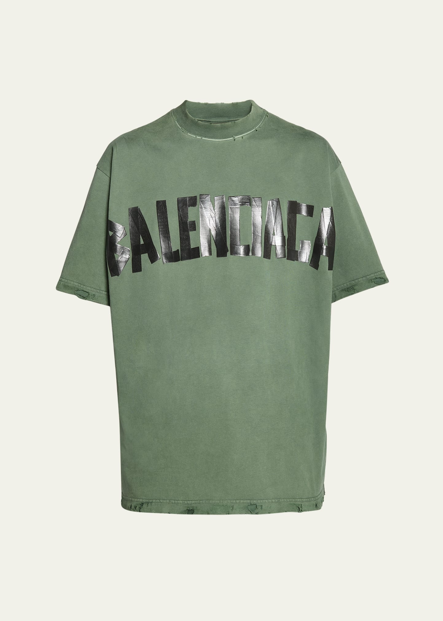 Men's Taped-Logo Distressed T-Shirt - 1