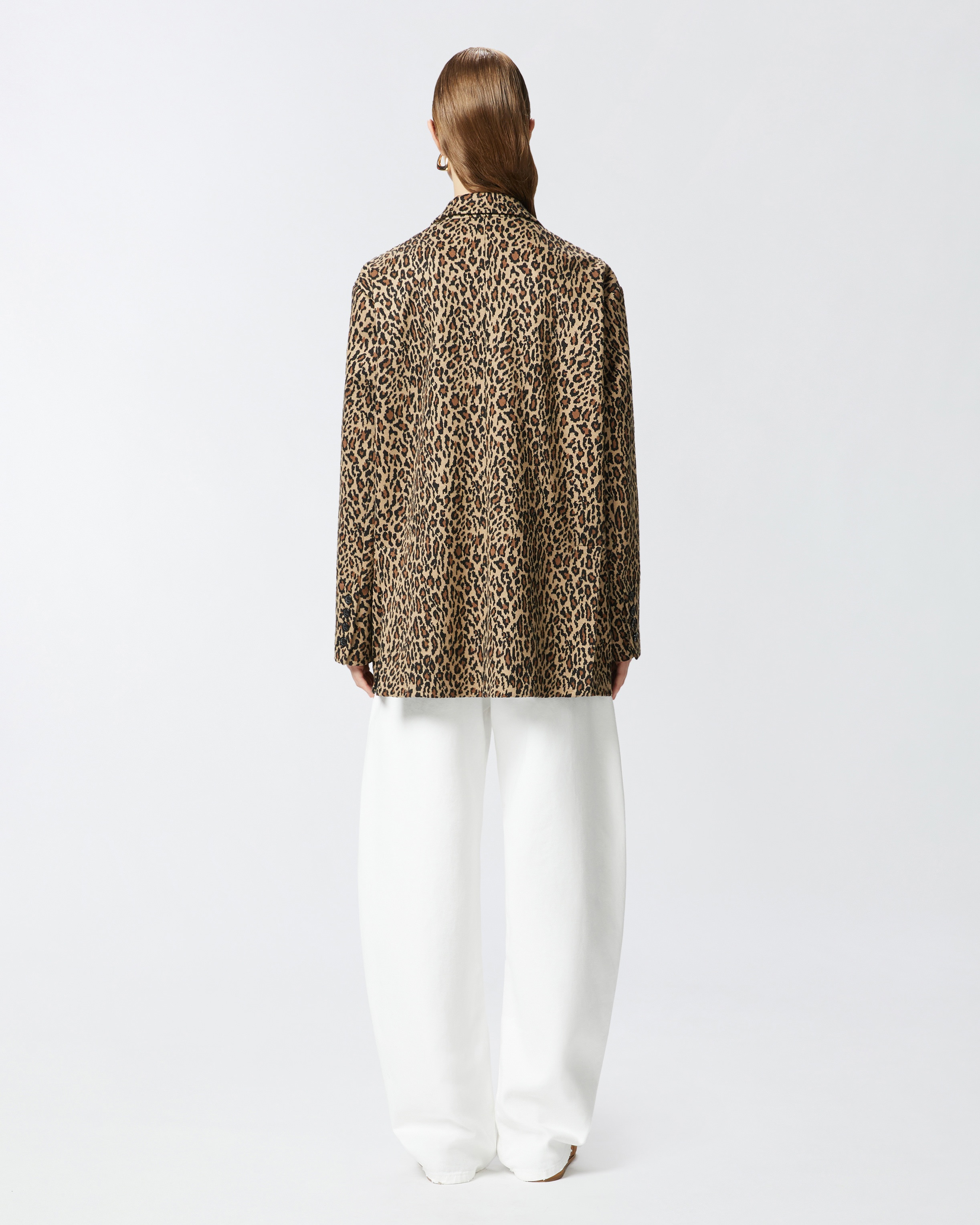 OVERSIZED SPOTTED SINGLE-BREASTED BLAZER - 4