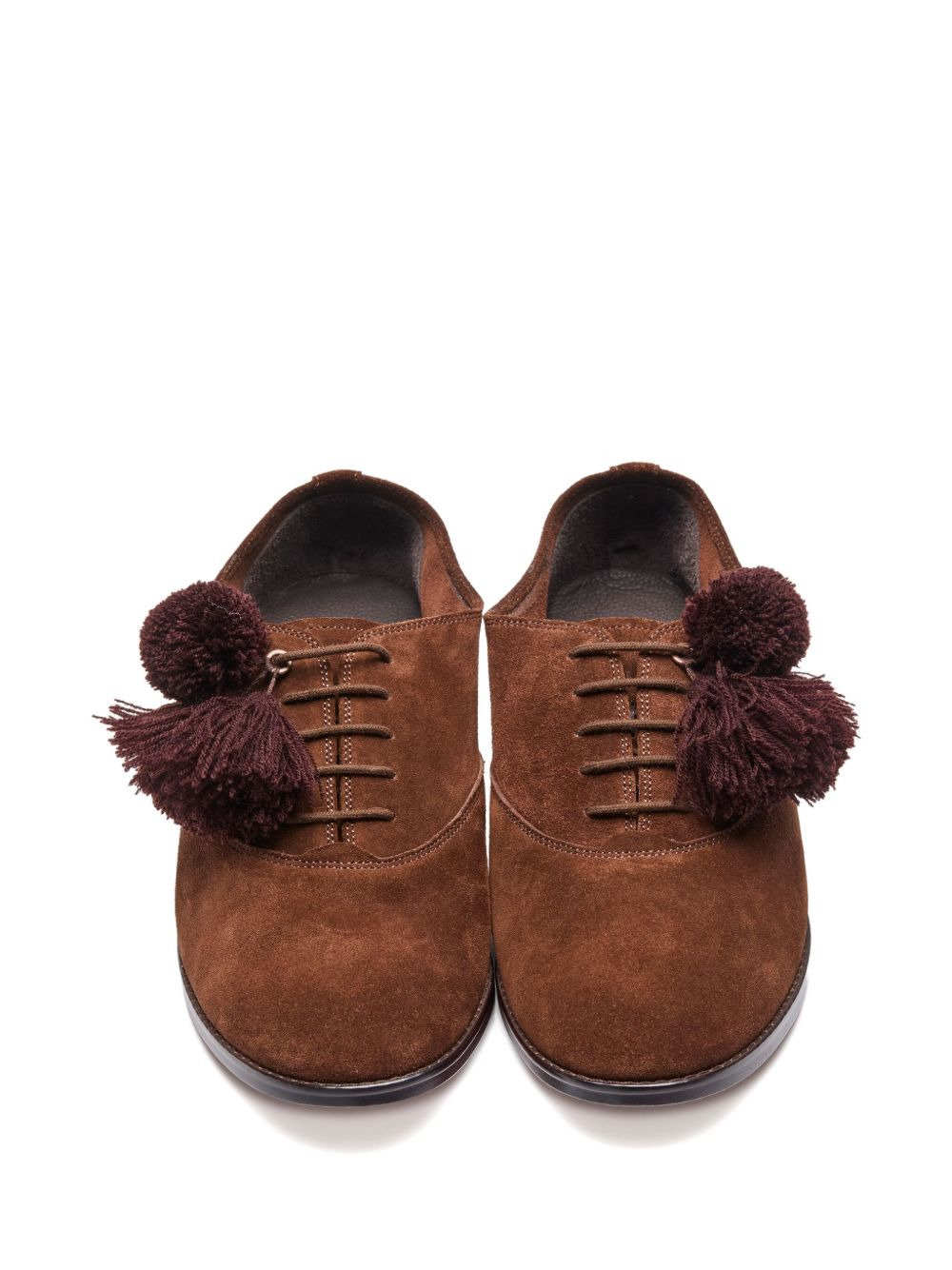 pompom-embellished loafers - 4