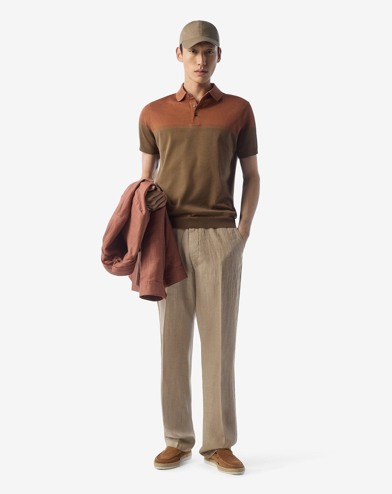 CORNELIANI Beige pure linen trousers outlook