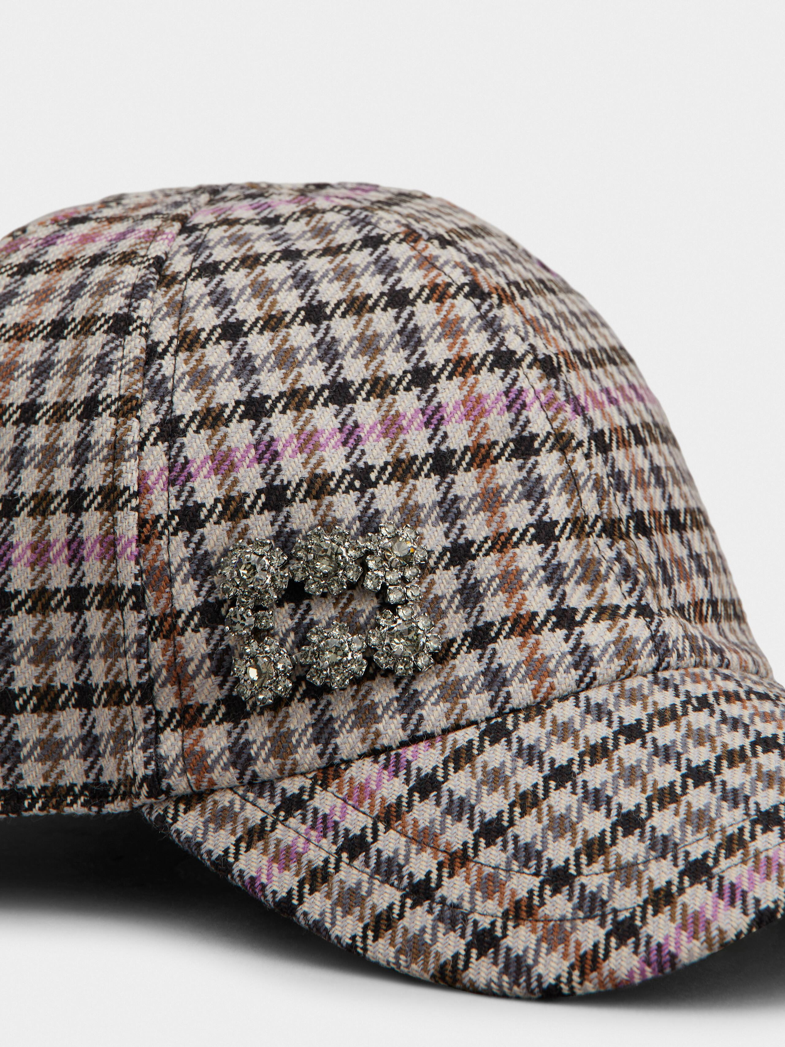 Efflorescence Baseball Cap in checks fabric - 4