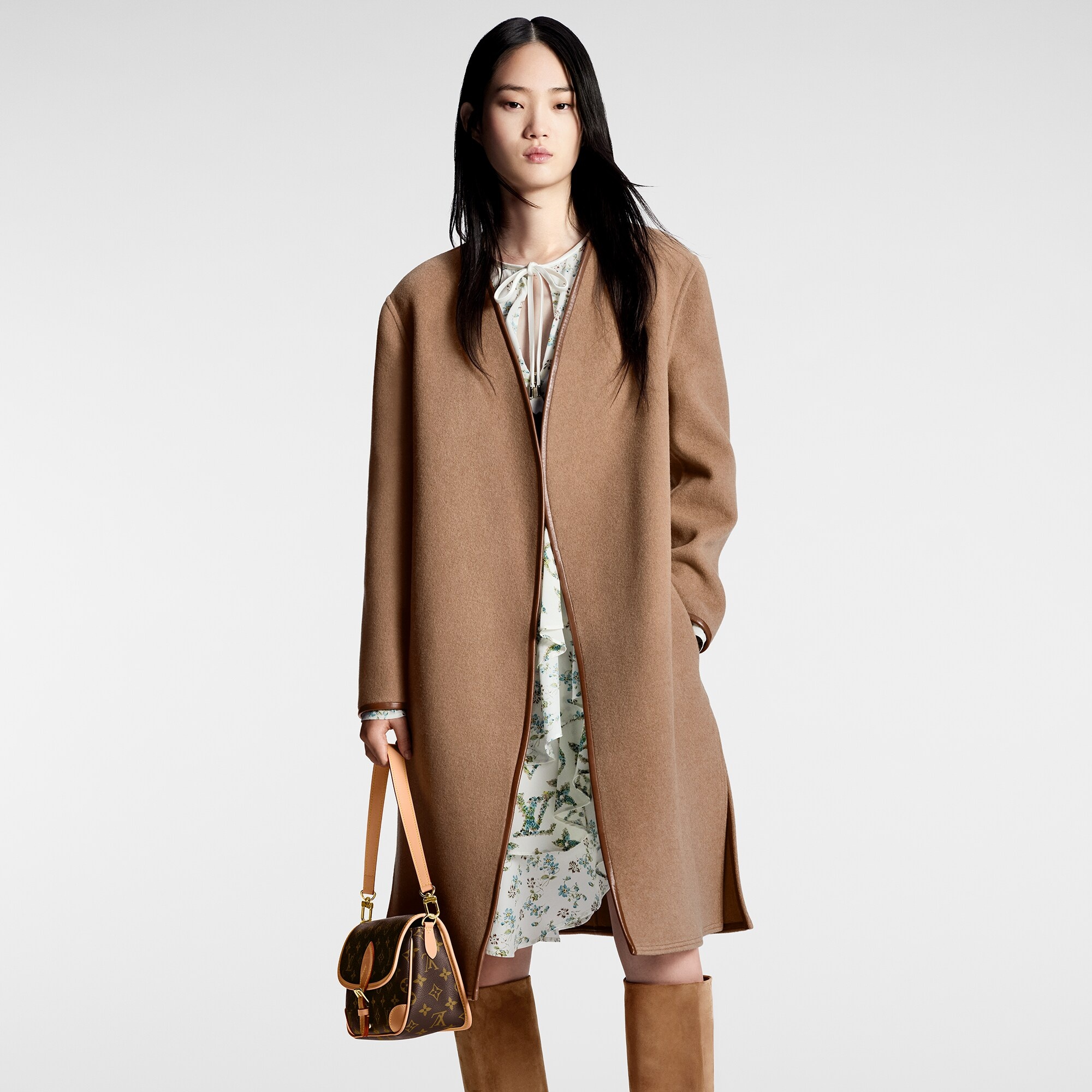 Long Belted Wrap Coat - 5