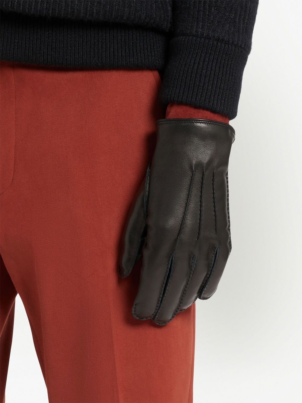 cashmere-lined leather gloves - 3