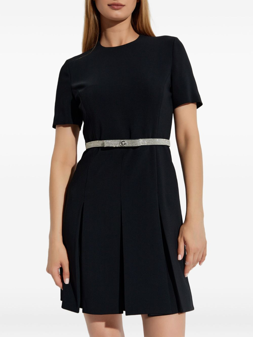 crystal-embellished belt dress - 3