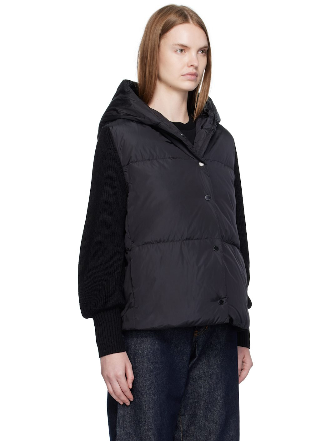 Black HyBridge Astoria Knit Down Jacket - 2