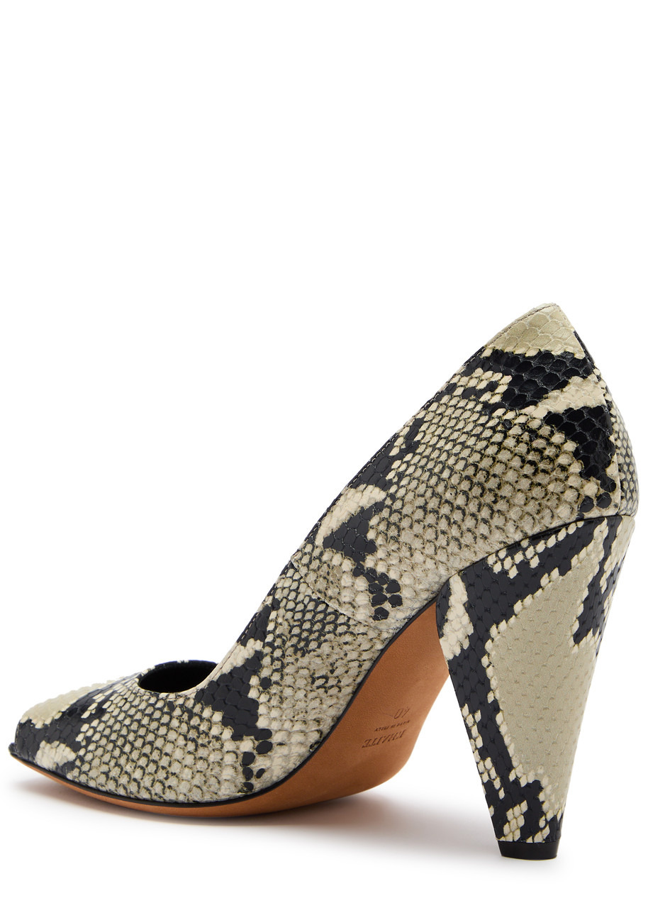 Cedar 90 python-effect leather pumps - 2