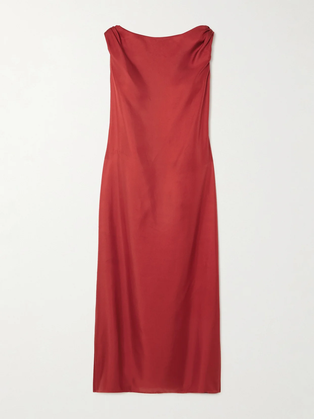 Moun Knotted Draped Silk-twill Midi Dress - 1
