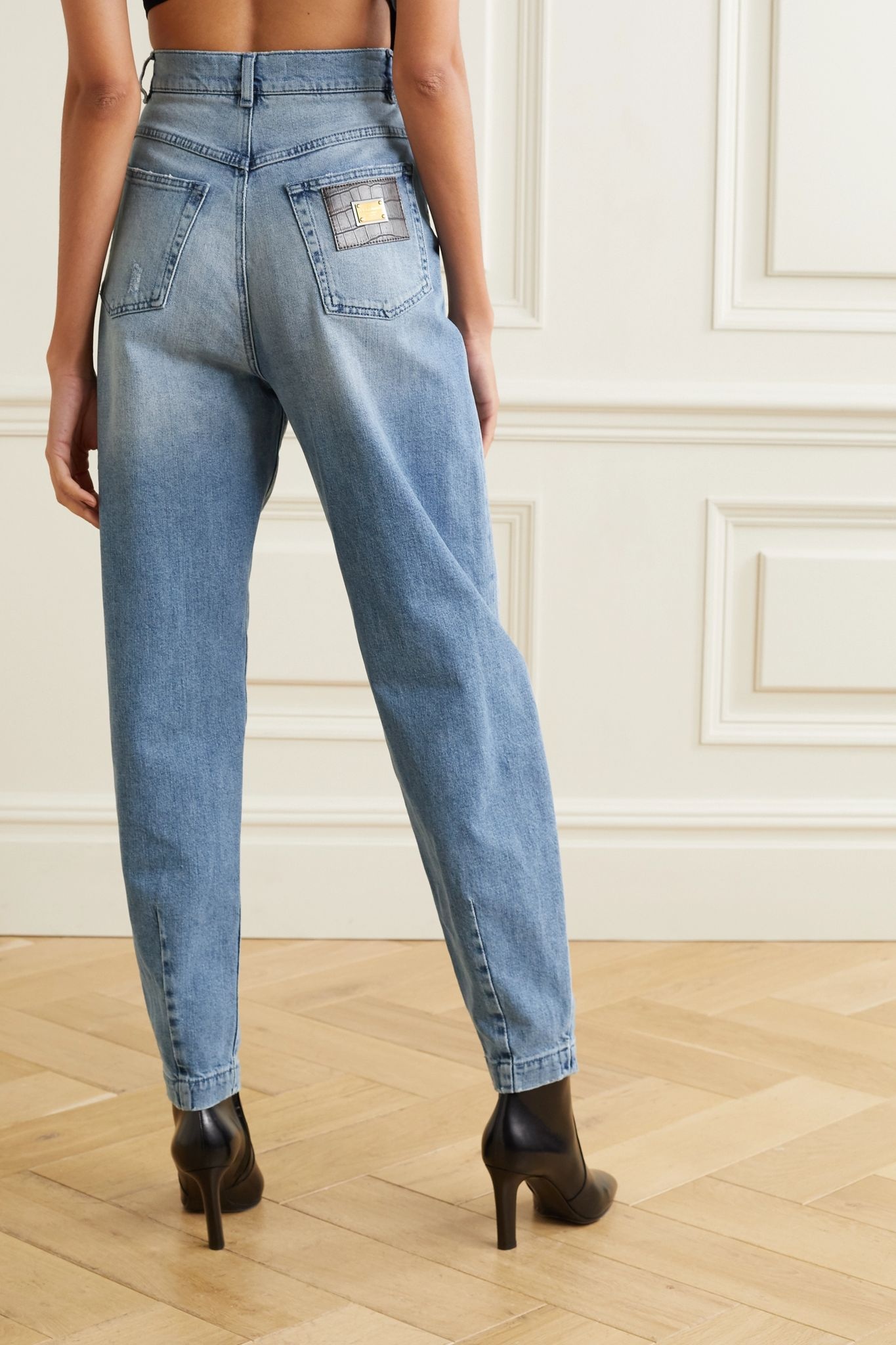 Distressed high-rise boyfriend jeans - 3