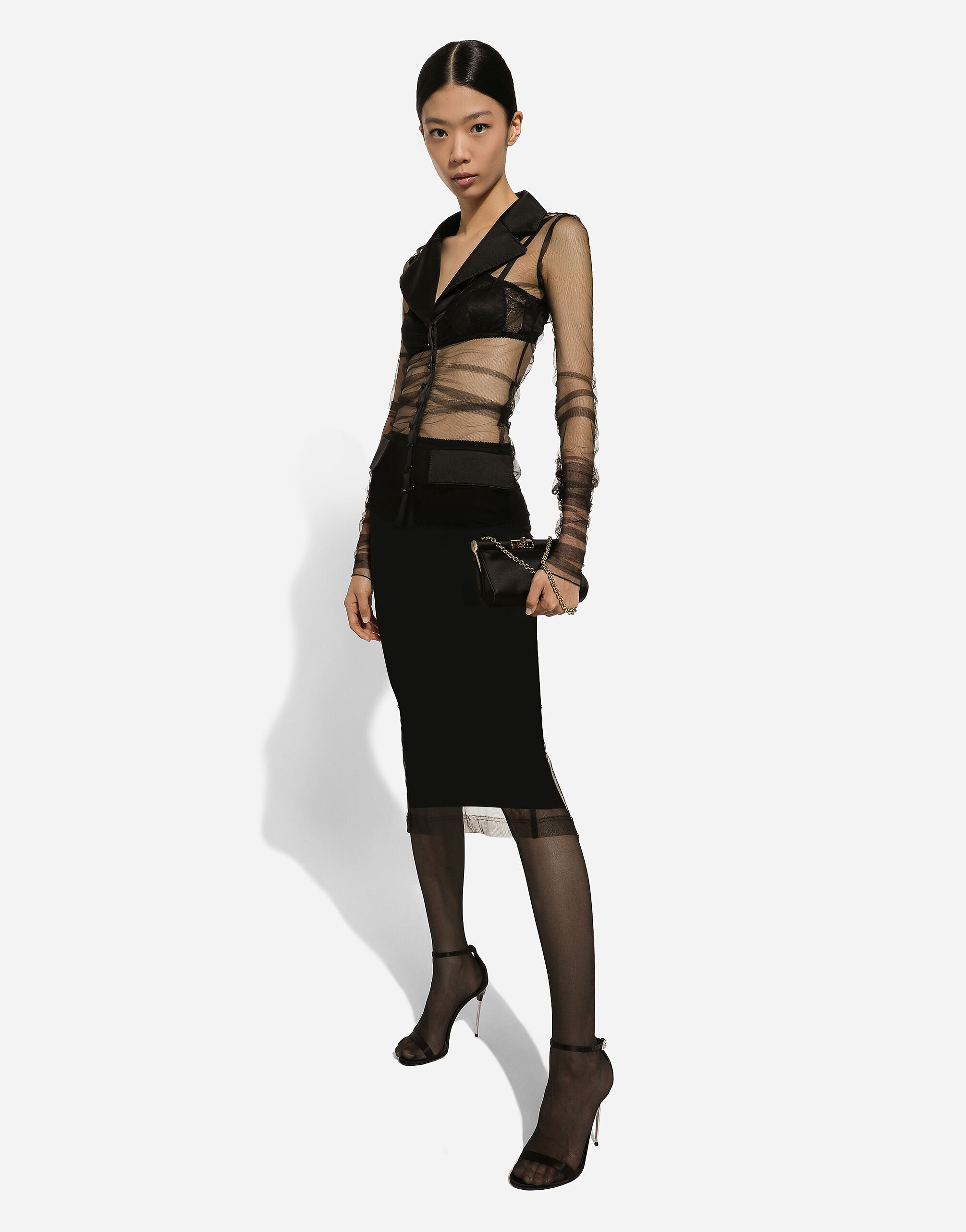 Tulle jacket with satin details - 8