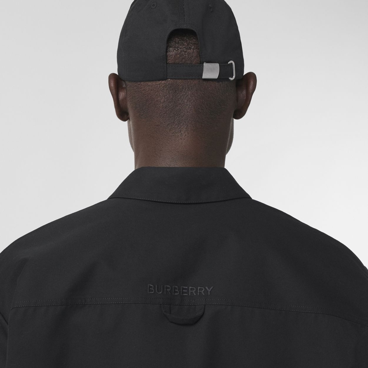 Embroidered Logo Cotton Gabardine Zip-front Shirt - 5