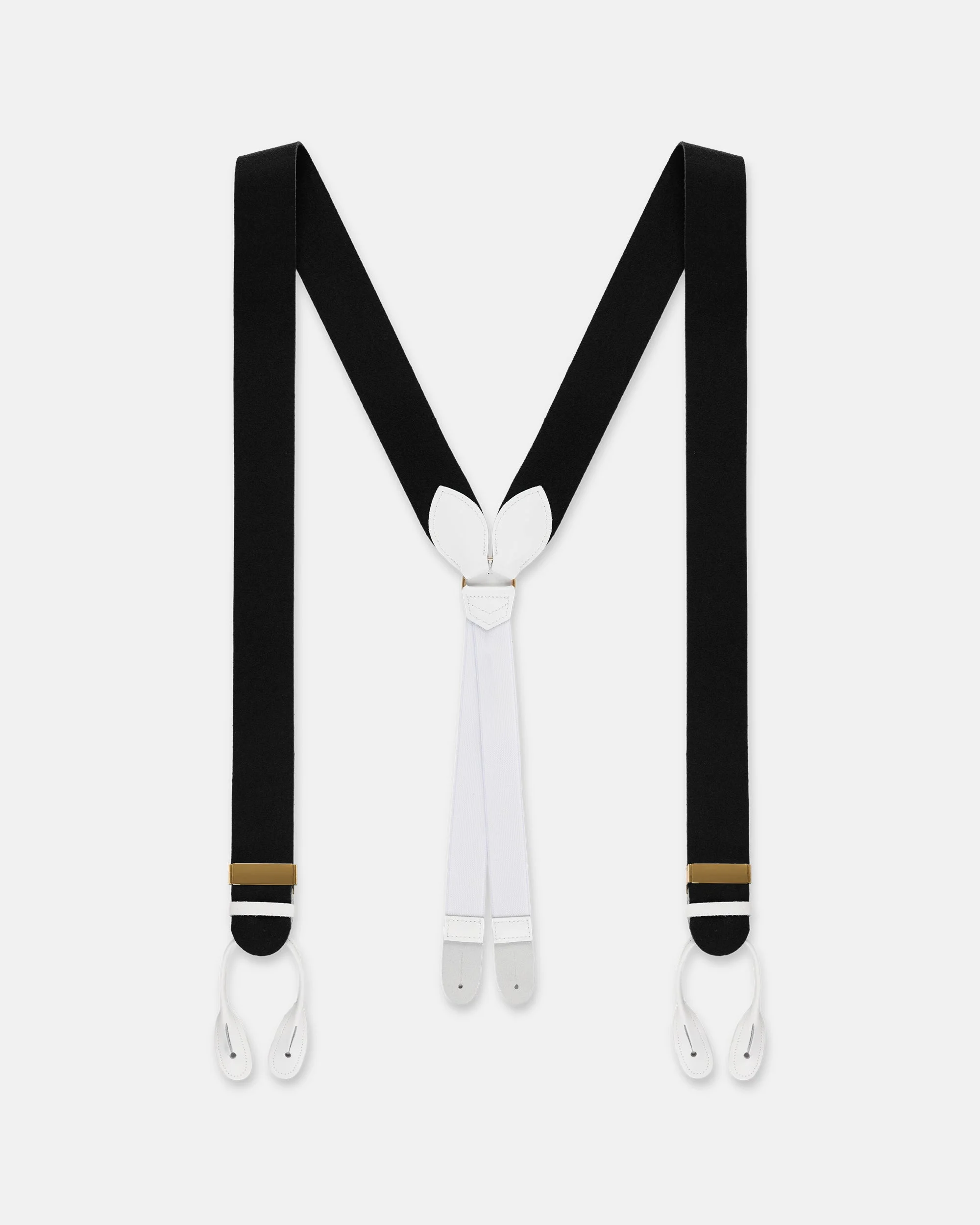 MADE-IN-ENGLAND BLACK WOOL BOXCLOTH BRACES - 1