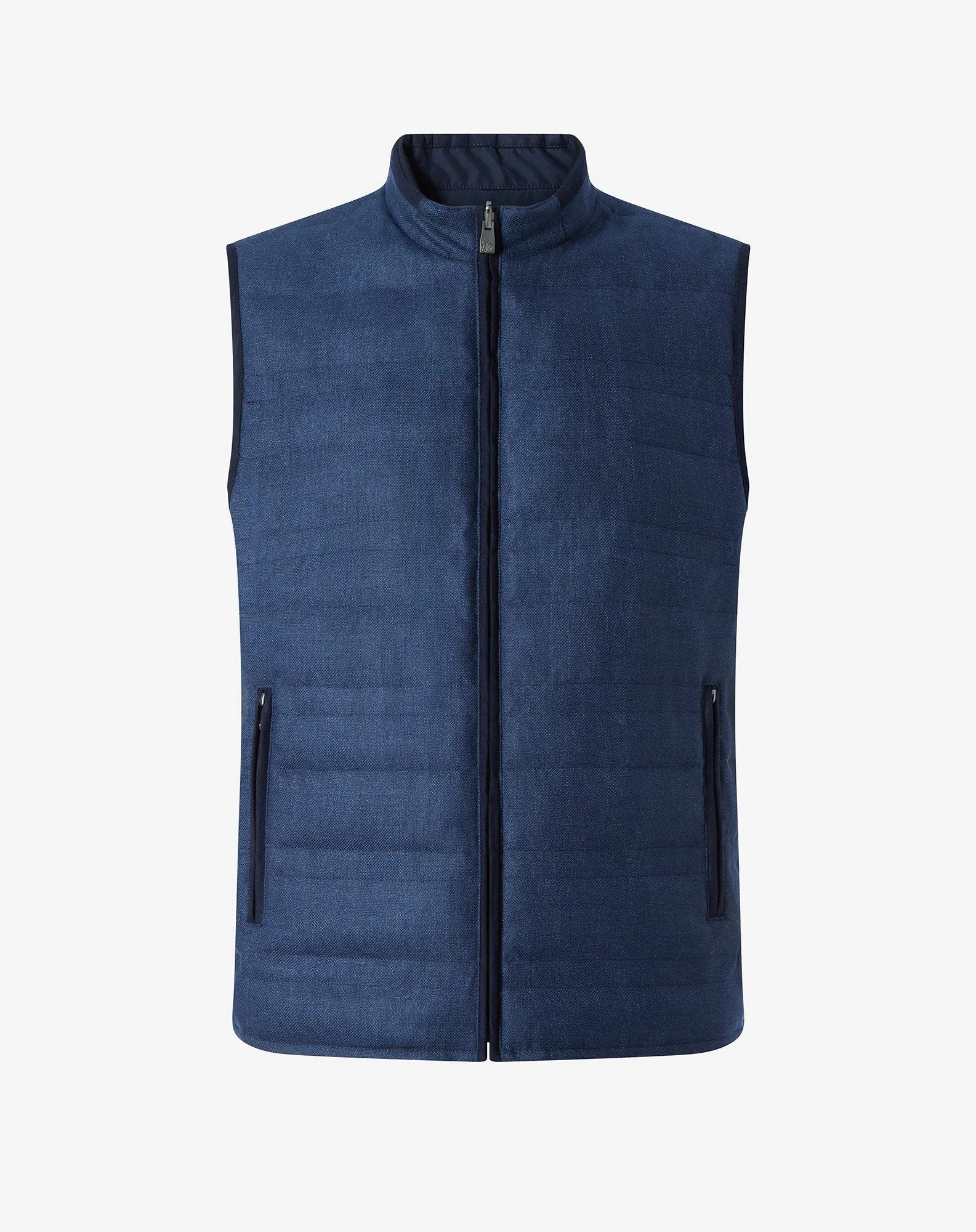 Reversible padded navy blue gilet - 1