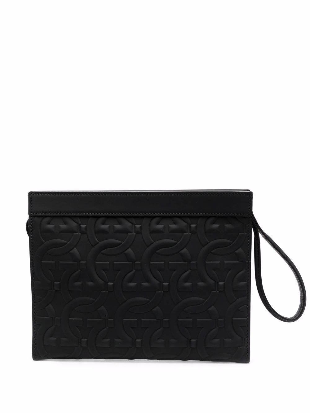 embossed Gancini-print clutch bag - 1