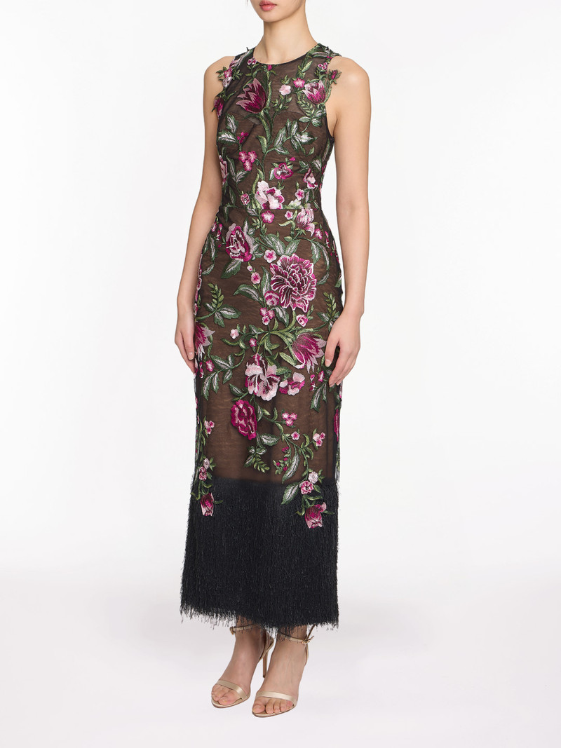 EMBROIDERED FRINGE MIDI DRESS 3
