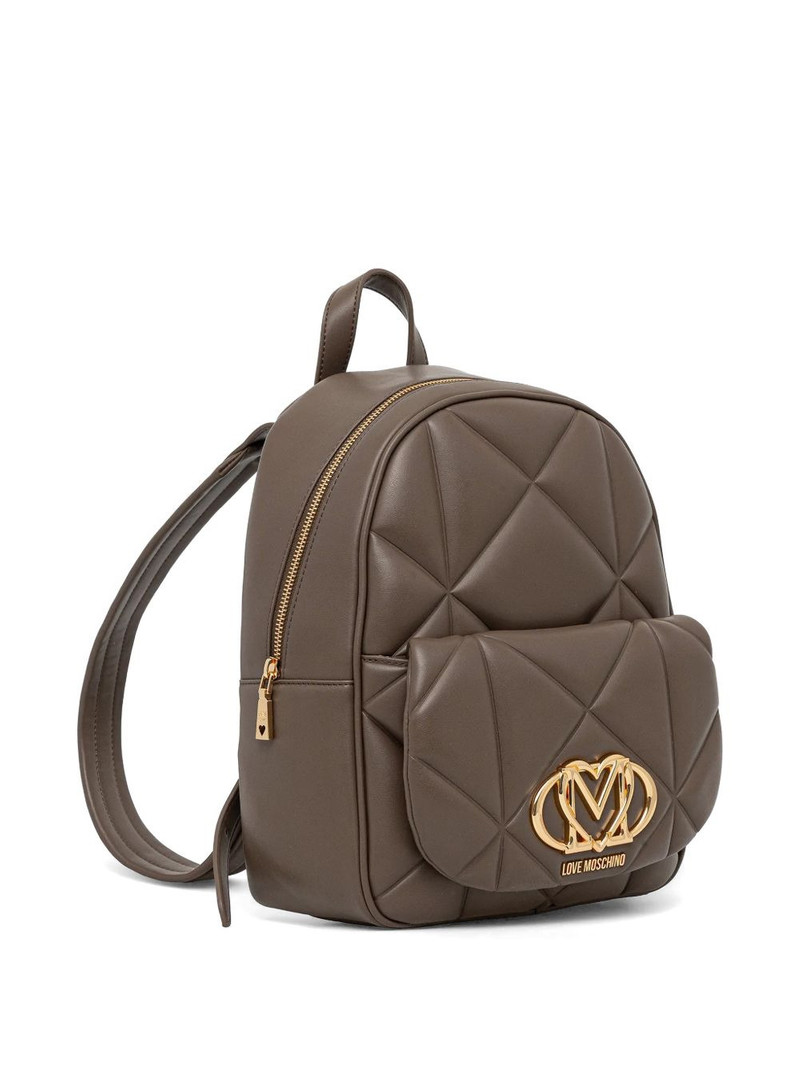 Moschino quilted logo-plaque backpack outlook