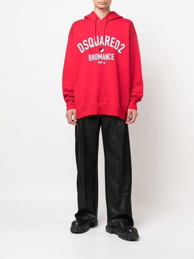 DSQUARED2 logo-print drawstring hoodie outlook