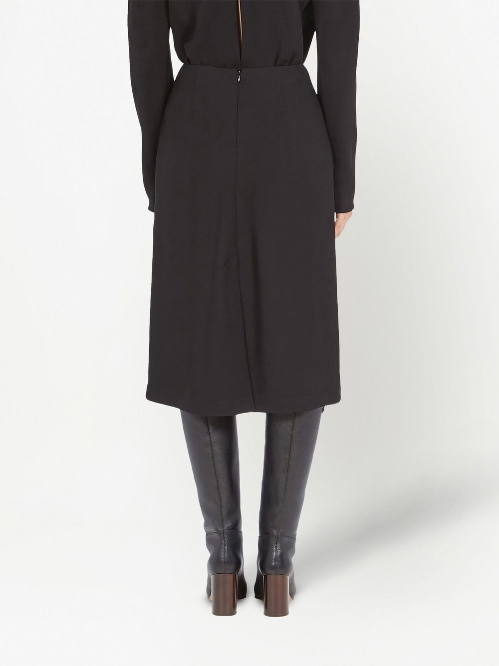 pleat-detail midi skirt - 3