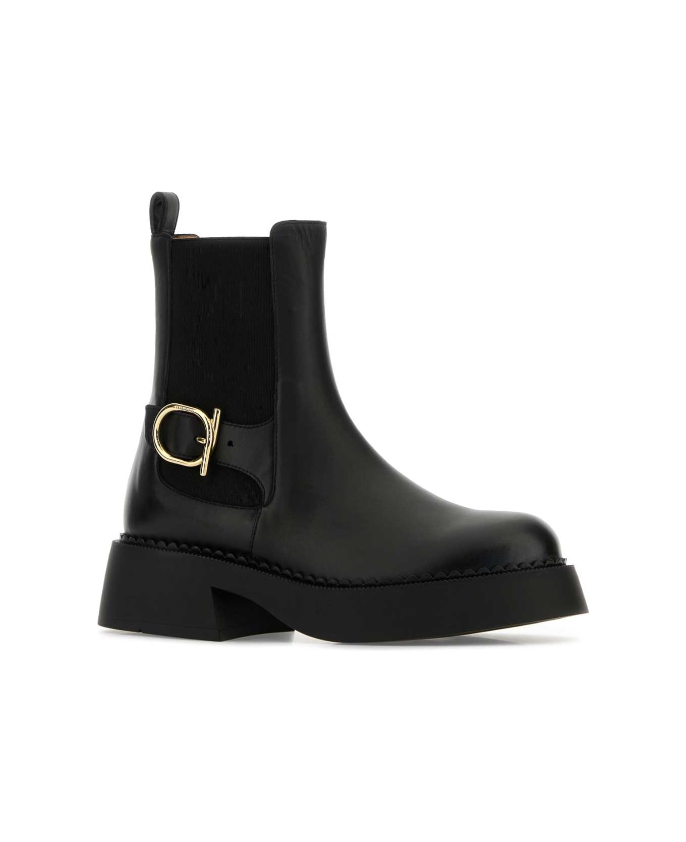 Black Leather Tia Ankle Boots - 2