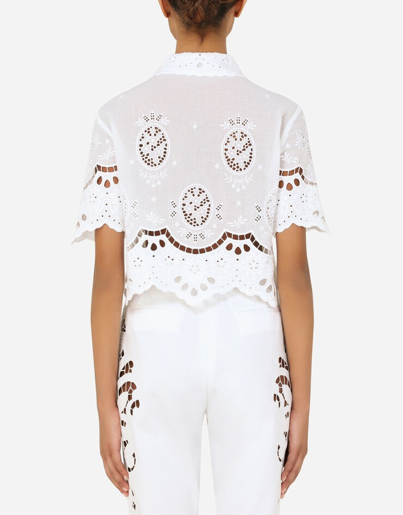 Gauze polo-shirt with embroidery 3
