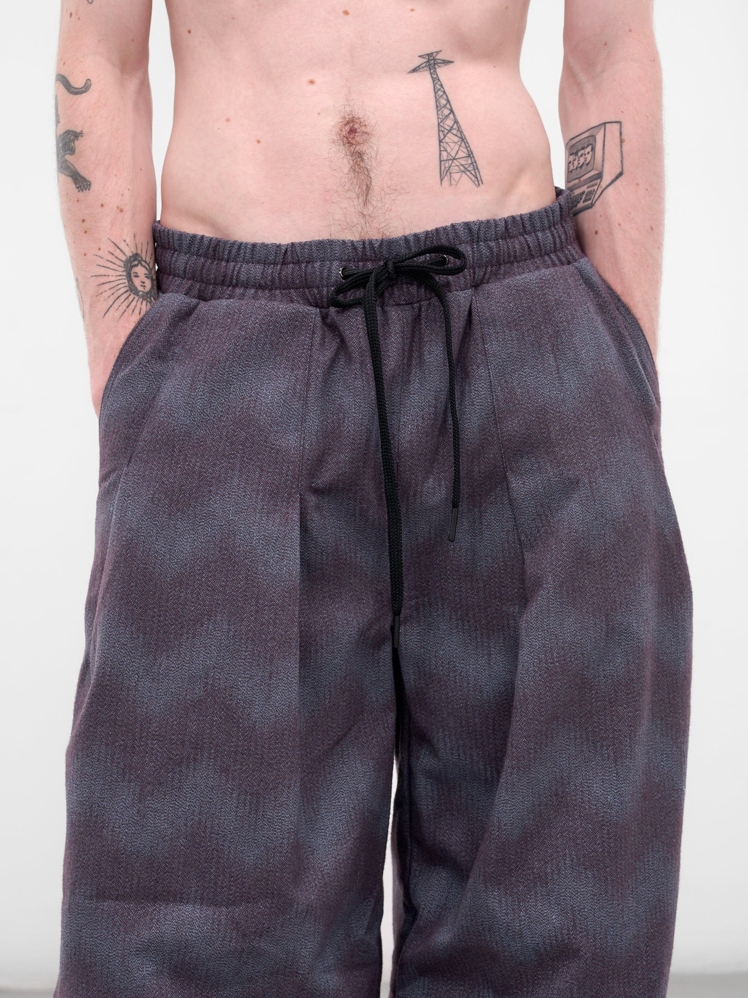 Brown Striped Baggy Sweatpants - 4