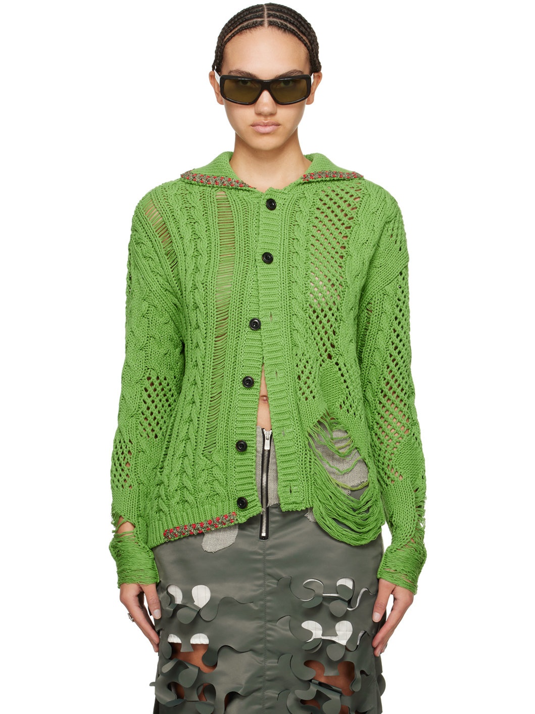 Green Sauvage Cardigan - 1