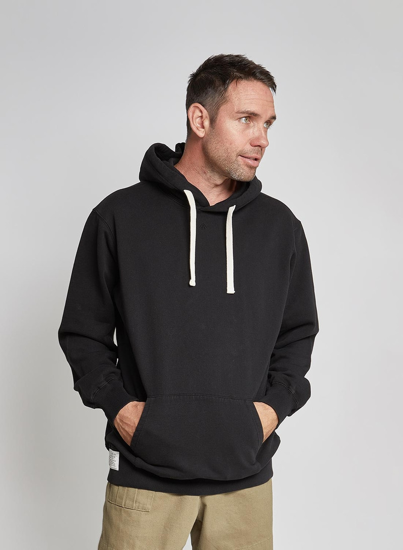 Nigel Cabourn Embroidered Arrow Hoodie in Black outlook