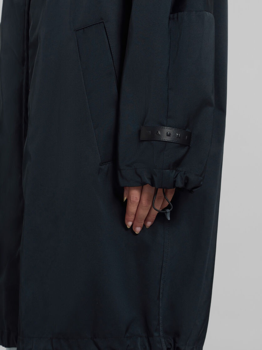 BLACK GATHERED TAFFETA PARKA - 5