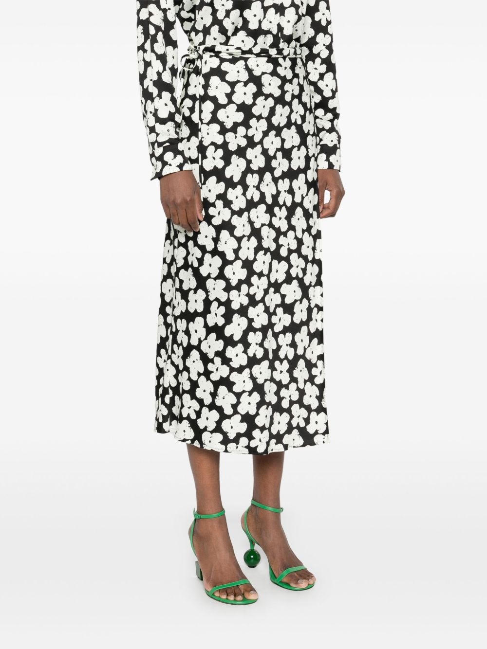 floral-print midi skirt - 3